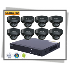 IP Safire Smart Artificial Intelligence 4k Videoovervågning Dome Kamera Black Sæt 8 With Built-in Microphone
